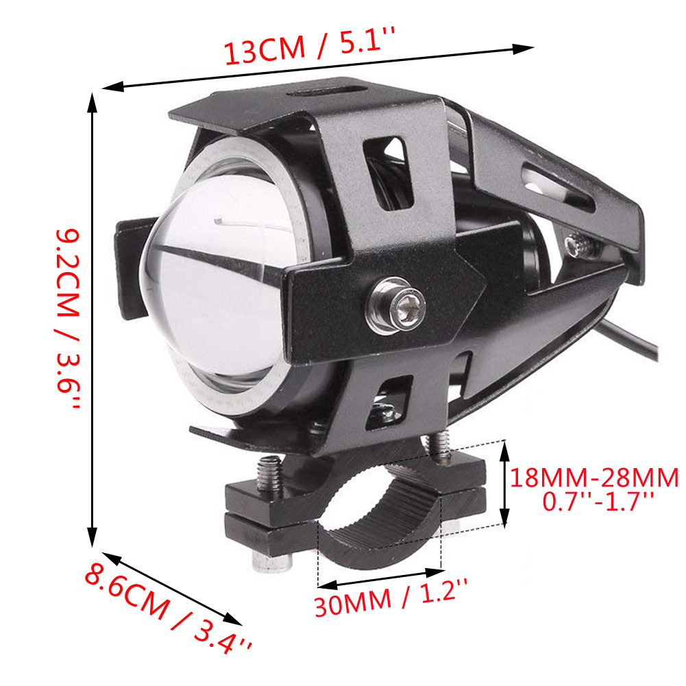 Super Bright Motorcycle Headlights Auxiliary Lamp U5 Led Motorbike Spotlight Accessories 12V Moto DR