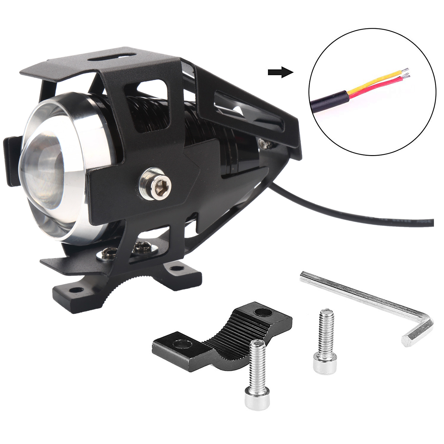 Super Bright Motorcycle Headlights Auxiliary Lamp U5 Led Motorbike Spotlight Accessories 12V Moto DR