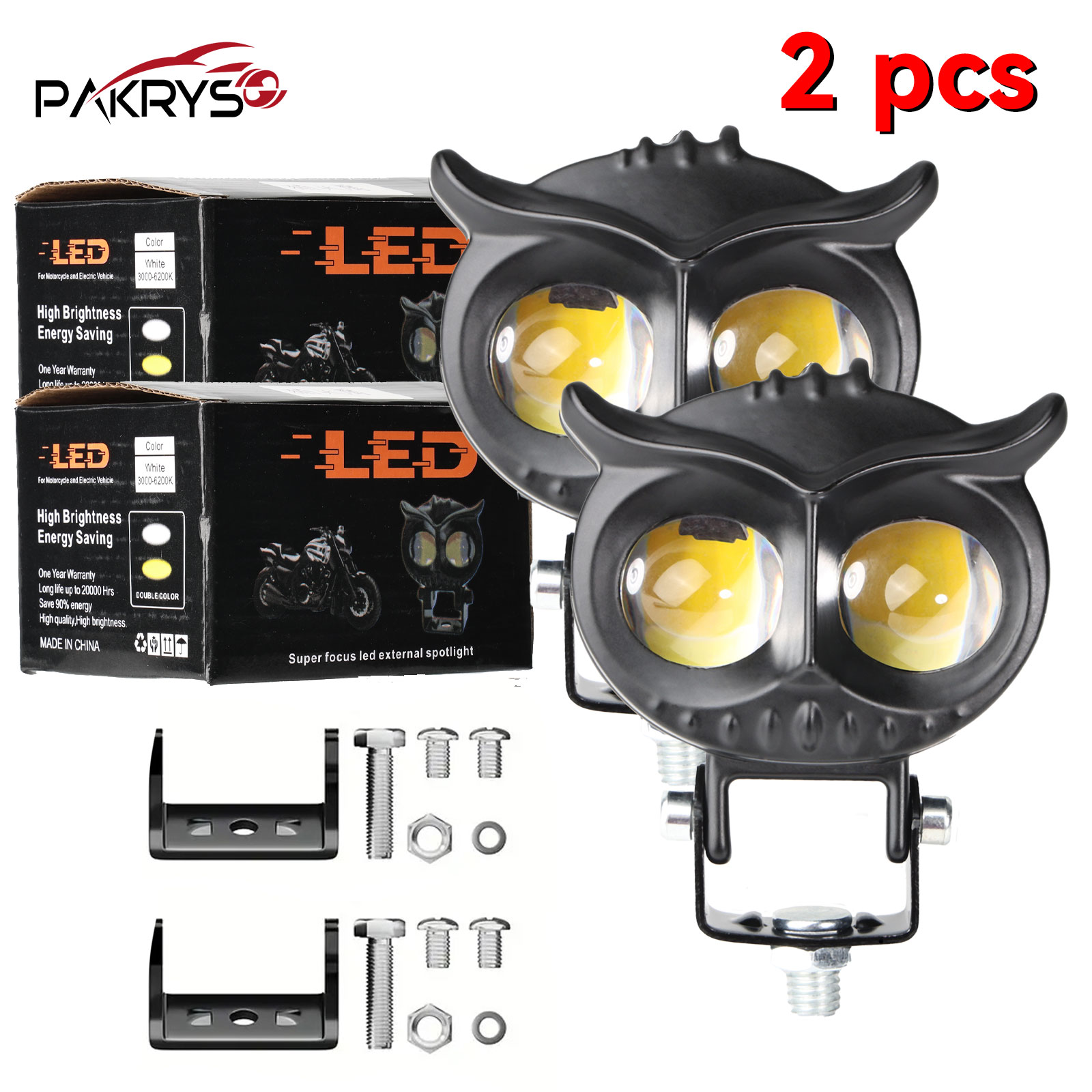Pakrys OWL LED headlight, Pakrys 10W motorcycle headlight, Pakrys high low beam headlight, Pakrys OW