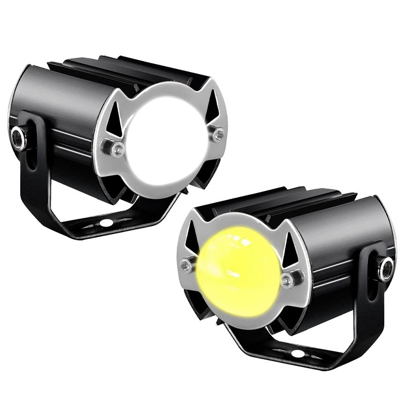 Pakrys 10W Front Dual Motorcycle LED Light - Super Bright Waterproof Auxiliary Driving Light for Har