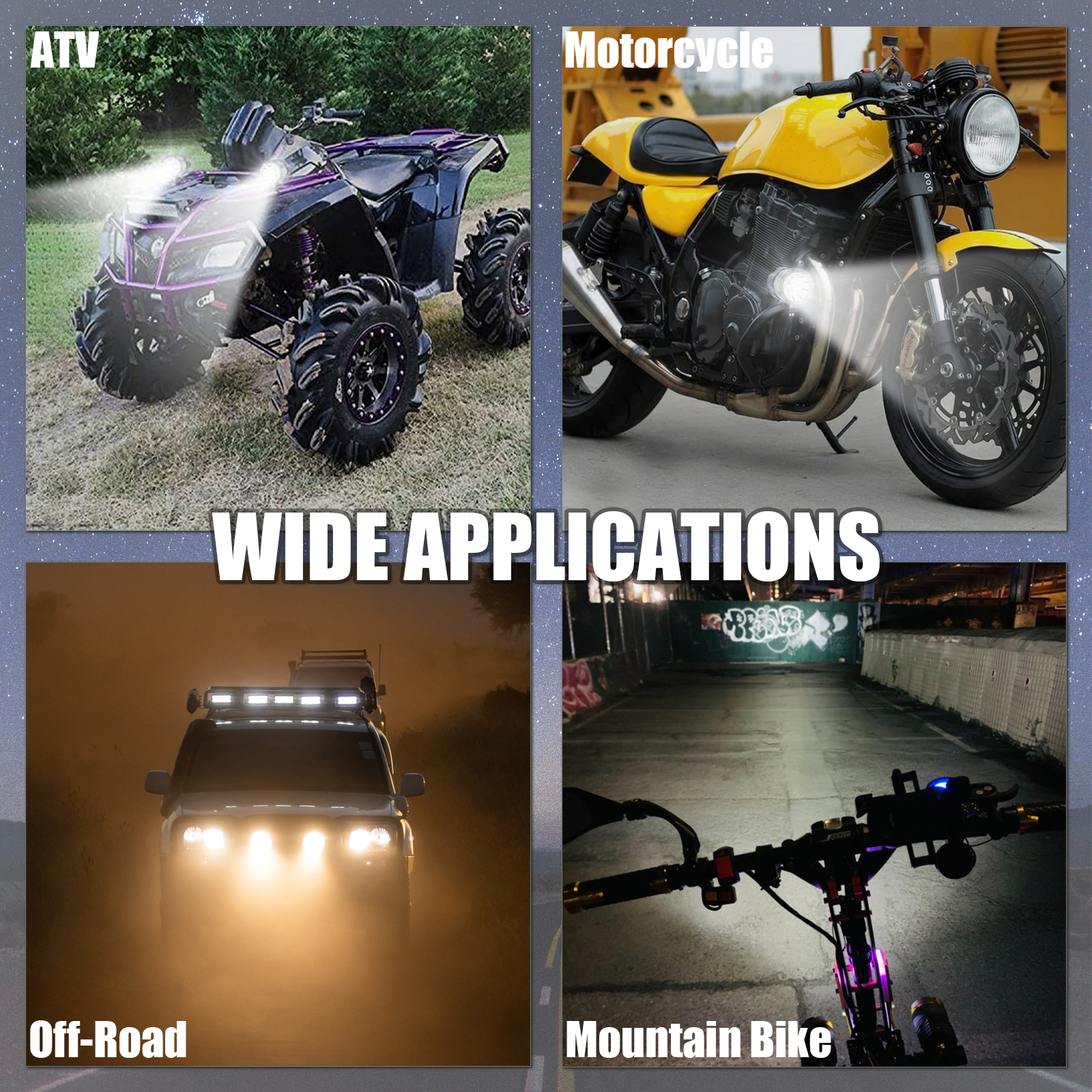 Pakrys 40W IP68 Waterproof Super Bright Motorcycle LED Light - High Power Motorcycle Headlight for H