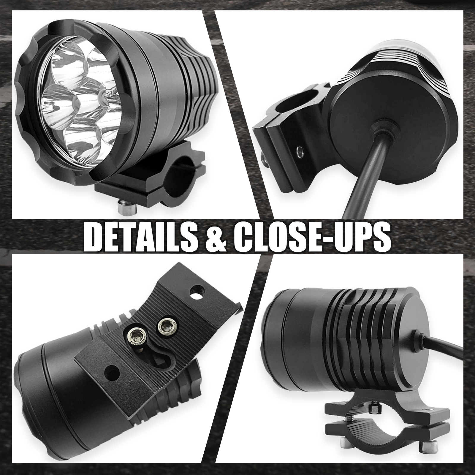 Pakrys 40W IP68 Waterproof Super Bright Motorcycle LED Light - High Power Motorcycle Headlight for H